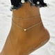 thumbnail image 2 of Turandoss Pulseras De Tobillo Con Inicial De Corazón Para Mujer, Tobillera En Capas Delicada Hecha A Mano Con Relleno De Oro De 14 Quilates, Pulseras De Tobillo Con Inicial De Corazón Para Mujer, 2 of 5