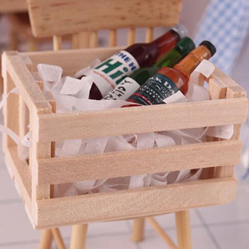 1:12 Dollhouse Miniature Wooden Storage Baskets Conteneur Model Accessories RSH5 