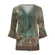 thumbnail image 4 of ICHUANYI Clearance Fashion Women Summer 3/4 Sleeve Cardigan Solid Color Casual Blouse Tops(Army Green, M) ICHUANYI WER2023080705333, 4 of 5