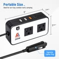 thumbnail image 2 of AA Products Power Inverter 12V DC to 110V AC 200W Car Charger Adapter Various Charging Protocols Fits AA Products Power Tool Organizer, 2 of 6