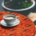 thumbnail image 2 of Ambesonne Orange Fitted Round Tablecloth, Poppy Flower Romance, 40"- 44" Diameter, Burnt Orange Yellow, 2 of 5