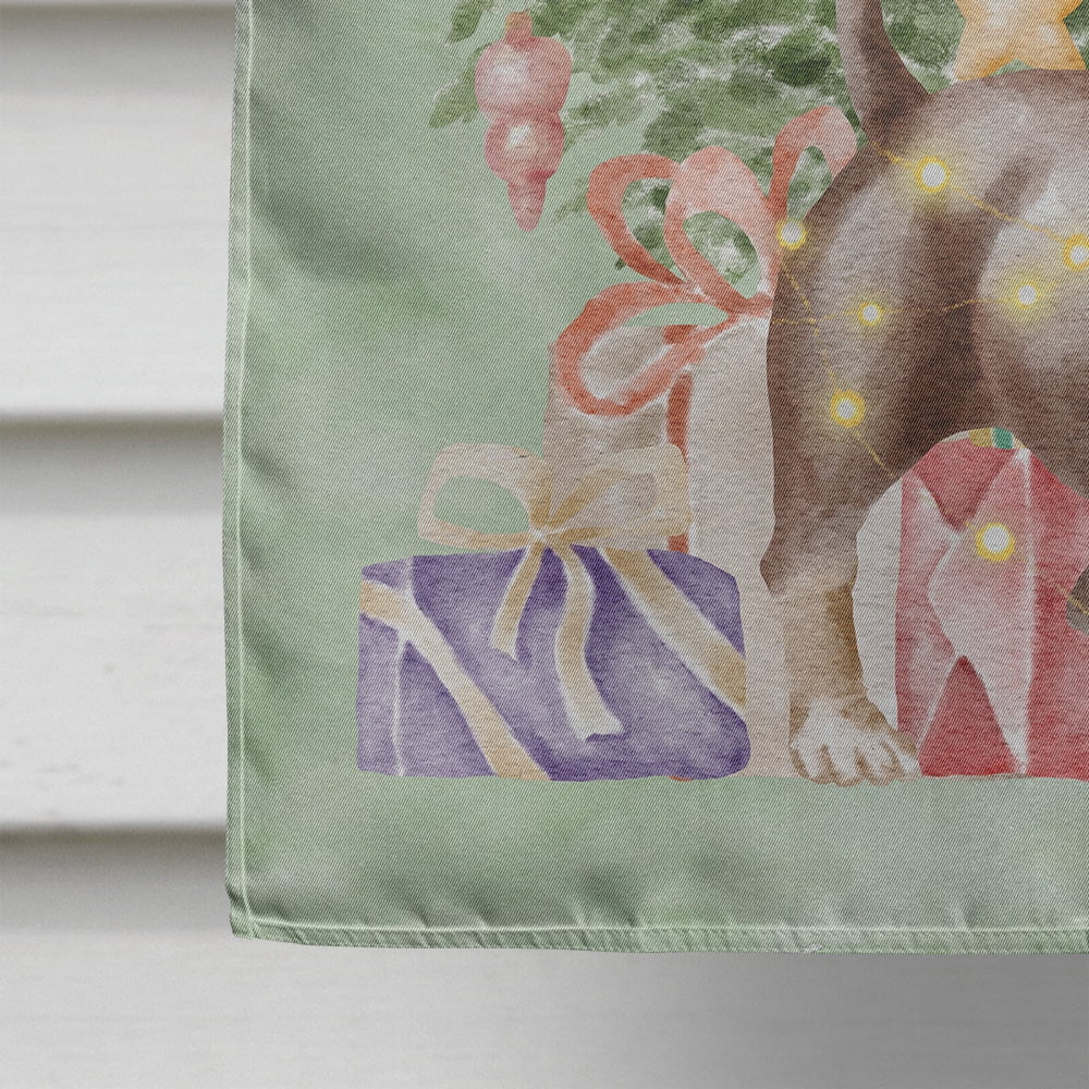 Dachshund Chocolate Tan Christmas Presents and Tree Flag Canvas House Size