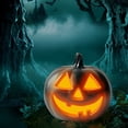 thumbnail image 5 of Automatic LED Pumpkin Decoration, Weather Resistant Outdoor Halloween Jack O Lantern, Battery Operated Light Up Pumpkin Lantern for Courtyard Porch Garden Indoor Outdoor Fall Decor, 5 of 5