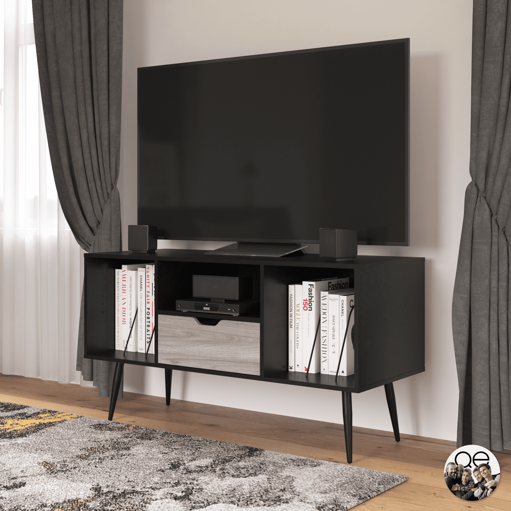 Mainstays Tv Stand For Tvs Up To 55, Mainstays 55 Tv Stand With Sliding Glass Doors