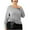 Gray-07, variant on STETMN Women's Plus Size Tops Loose Drawstring Pleated T-Shirt Casual Long Sleeve Fall Shirts
