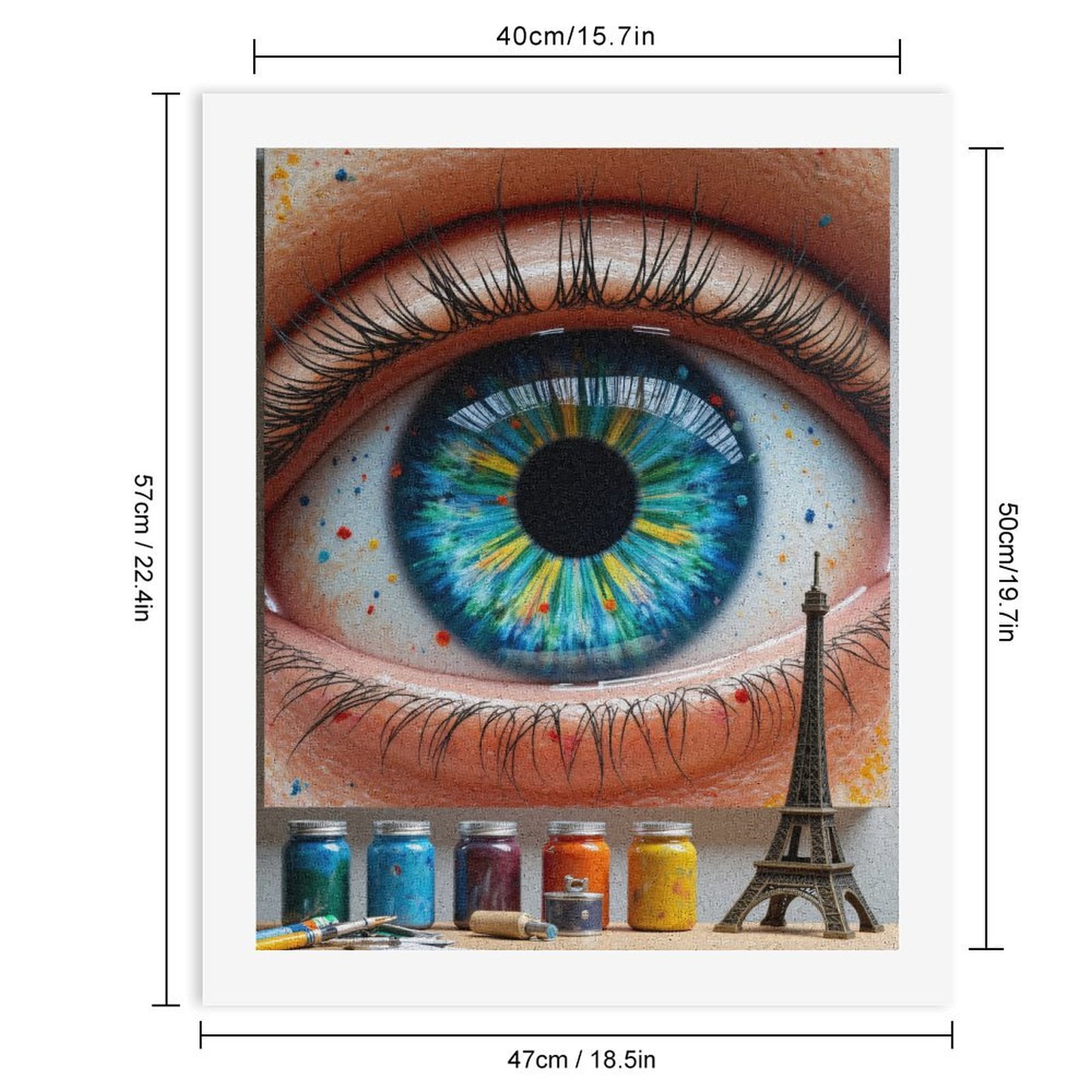 Paint By Numbers Kit for Adults Beginner - Iris Art Palette Eiffel Tower DIY Canvas Painting Kits for Adults, Frameless Paint By Number for Adults for Home Wall Decor 16x20 Inch