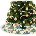 thumbnail image 3 of GZHJMY Xmas Foxes Owls and Deers Christmas Tree Skirt 48" for Indoor Outdoor Holiday Party Office Store Cupboard Decoration, 3 of 5