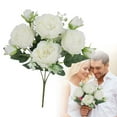 thumbnail image 5 of Jkkant Bouquet de Roses Artificielles à 5 Têtes, Bouquet de Roses Réalistes pour Centres de Table de Mariage et Maison, 5 of 5