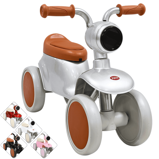 Montable Correpasillos para Niños con Luz y Sonido Coche Musical Apto a Partir de 1 año y Soporta hasta 16 kg - Plateado