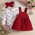 thumbnail image 2 of Staki Baby Sweatshirt Romper Baby Girl Outfit Ruffle Romper Long Sleeve Bodysuit(Red,9-12 Months), 2 of 9
