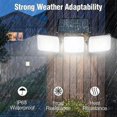 thumbnail image 4 of Outdoor Solar Lamp Motion Sensor, 3 Heads 180 LED Outdoor Solar Light IP65 Waterproof Outdoor Solar Lighting, 4 of 5