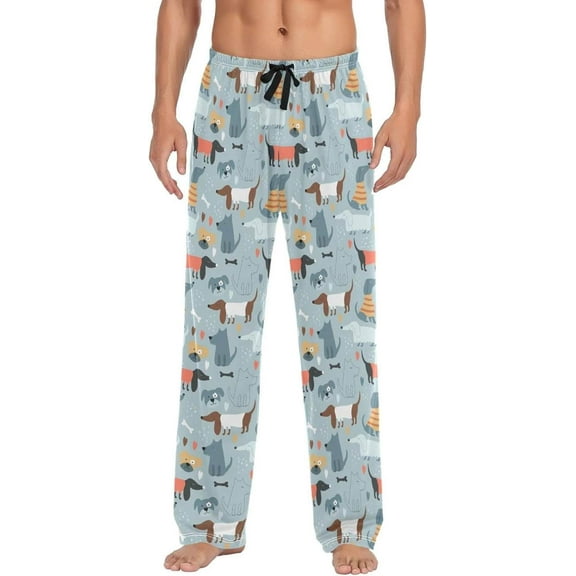 GZHJMY Cute Cartoon Dog Mens Pajama Pants, Comfortable and Soft Men Pajama Bottoms with Pockets and Drawstring, Christmas New Year Birthday Father's Day