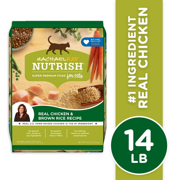 Rachael Ray Nutrish Natural Premium Dry Cat Food Chicken Brown Rice Recipe 14 Lbs Walmart Com Walmart Com