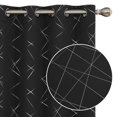 thumbnail image 1 of Cortinas opacas Deconovo con estampado geométrico moderno, aislantes térmicos, que oscurecen la habitación y bloquean la luz, color azul cielo/línea geométrica, 132 x 114 cm, para el hogar., 1 of 8
