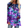 thumbnail image 1 of Mes Articles Chemises pour Femmes Chemises à Manches Longues pour Femmes Printemps et Automne Imprimé Papillon Col Rond Raglan Manches Longues Court devant et Long derrière T-Shirt Mi-Long G, 1 of 5
