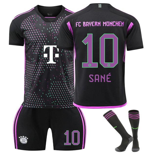 2324 Camiseta de fútbol visitante del Bayern No. 9 Kane 10 Sane 25 Muller 3 Jin Minzai camiseta para niños y adultos transfronterizoscalcetines en 10