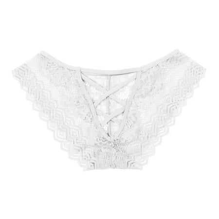 

Sebtyili Women Mesh Breathable Low Waist Women s Triangle Lace Thong Panties