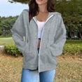 thumbnail image 2 of Delconic Womens Zip Up Hoodies Oversized Fall Sweatshirts 2026 Cute Y2K Long Sleeve Fleece Jackets Winter Clothes With Pockets Light Gray M, 2 of 5