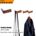 thumbnail image 1 of Nuevos, adecuados ganchos de pared de madera, paquete de 4 ganchos para abrigos montados en la pared - Ganchos de madera rústicos Gancho para batas de alta resistencia Perchero - G, 1 of 5