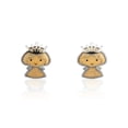thumbnail image 1 of Aretes de oro 14k GIALLO Broquel Princesa de oro amarillo mate y oro blanco brillante, 1 of 4