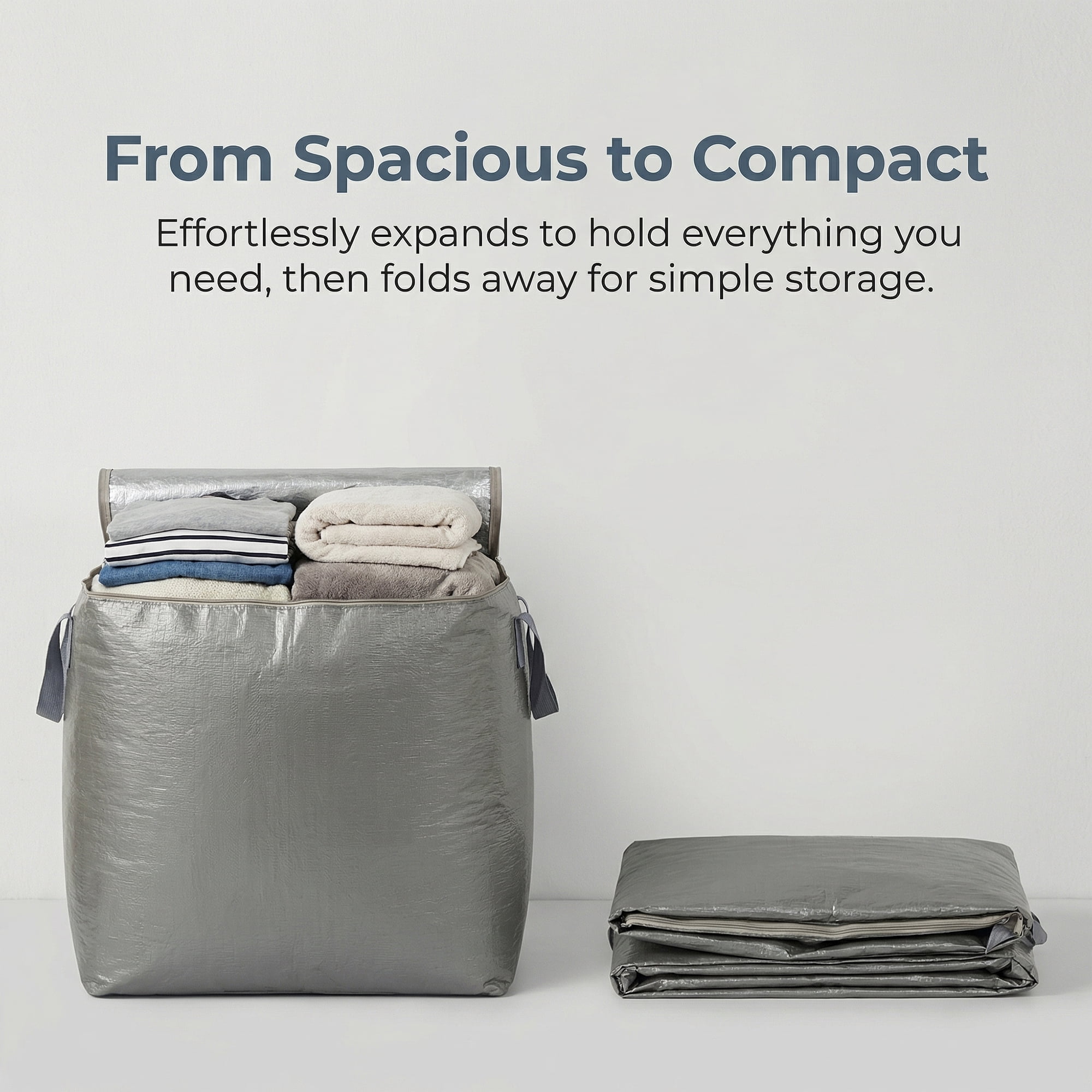 Unique Bargains Clothes Storage Bag with Handles Grey 23.6"x19.7"x23.6"