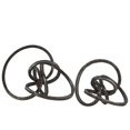 thumbnail image 1 of Sculpture Abstraite en Métal sur Table, Gris Bronze, Lot de 2, 1 of 1