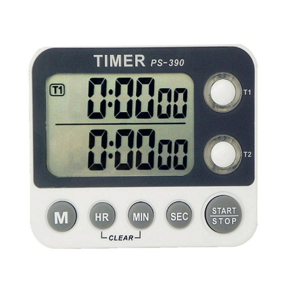 Dual Line Digital Premium Kitchen Timer Cooking Stopwatch Loud Alarm Count-Up