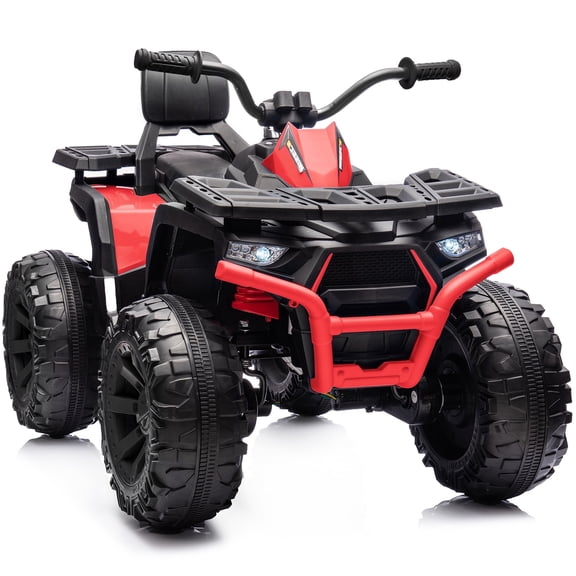 Hikiddo 24V Kids ATV 4 Wheeler, 2-Seater Powered Ride on ATV Toy for Big Kids w/ Bluetooth, 400W Motor - Red