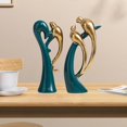 thumbnail image 1 of 2 Unids Arte Amante Pájaro Estatua Decoración Esculturas Decoraciones BLESIY Escultura abstracta, 1 of 8
