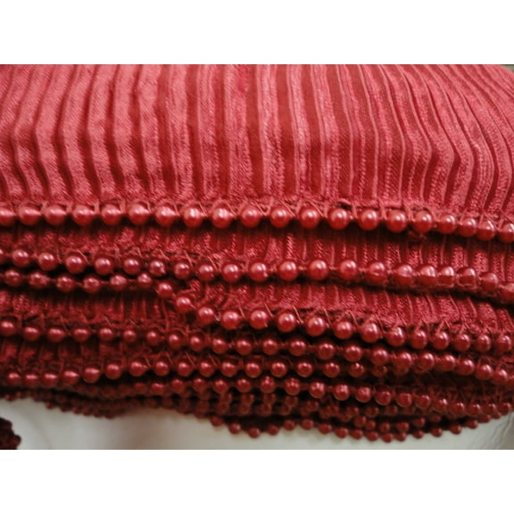 Charmed Beaded Accordian Trim Red 5YDS