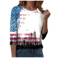 thumbnail image 4 of GEWSEY 4Th of July Shirts Women 3/4 Sleeve Crewneck Cute Shirts Casual Print T Shirt (Grey, M), 4 of 8