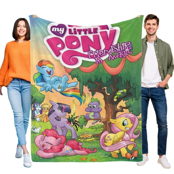 My Little Pony Friendship Is Magic-Anti-Pilling Flannel Blanket Soft Lightweight Plush Fuzzy Cozy Luxury Blanket for Home and Kitchen Use – Perfect for Kids and Adults 48"*71"(120cm*180cm)