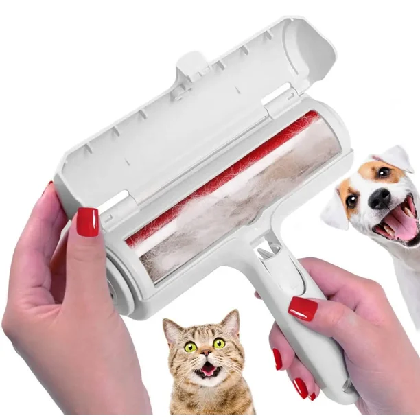 Rodillo removedor de pelo de mascotas con Base de autolimpieza, herramienta eficiente de depilación de animales, perfecto para Furni