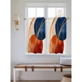 thumbnail image 6 of Kitchen Curtains 54 Inches length, Navy Blue Burnt Orange Window Treatment Curtain Drapes, Geometric Modern Boho Art Decorative Window Curtains for Bedroom Cafe, 52"x54", 2 Panels, 6 of 7