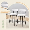 thumbnail image 4 of Bar Stools Set of 2,Stylishly Bar Chair with High Quality Fabric,Ergonomic High Legged Bar Chairs with Comfortable Seat Cushion,Sturdy Chair Legs,for Bar,Kitchen Island,Dining Room,White+Black, 4 of 7