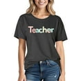 thumbnail image 2 of Funny Teacher T-Shirt for Women - Vintage Letter Print Graphic Tee | Educator Gifts & Back-to-School Staff Apparel 2025, 2 of 3