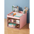 thumbnail image 2 of 1pc Desk Organizer With Dustproof Drawers For Storing Various Items, Large Capacity Pencil Holder For Students And Office Supplies, 2 of 4
