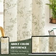 thumbnail image 7 of Floral Kitchen Curtains 36 Inch Linen Tier Curtains Farmhouse Cafe Half Window Drapes Over Sink Light Filtering for Living Room Laundry RV Rod Pocket 2 Panels Sage Green on Beige, 7 of 7