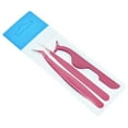 thumbnail image 3 of FACEGA 3Pcs Tweezers,Spray Paint Finish Tweezers for Men,Transparent Clip Design Lash Tweezers,Dark Pink, 3 of 5