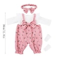 thumbnail image 3 of Yhmxh 11.8 Inch Doll Clothes Outfit Set, Floral Print Overalls with Ruffle Long‑Sleeve Top, Bow Headband & Socks, Fashion Doll Accessory Clothing for 12‑14 Inch Baby Dolls, 3 of 6