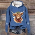 thumbnail image 2 of Chandail à Capuche Imprimé Vache Western Festif pour Femmes Thème Vacances Graphique, 2 of 3