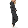 thumbnail image 3 of UVN Two Piece Outfits for Women Long Sleeve Hoodies Tops And Pants Pajamas Sets Casual Fall Winter Lounge Set with Pockets, 3 of 7