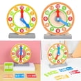 thumbnail image 3 of Reloj de aprendizaje de madera, reloj educativo para niños de primaria, reloj de enseñanza impreso en Color no tóxico, papelería, 3 of 4