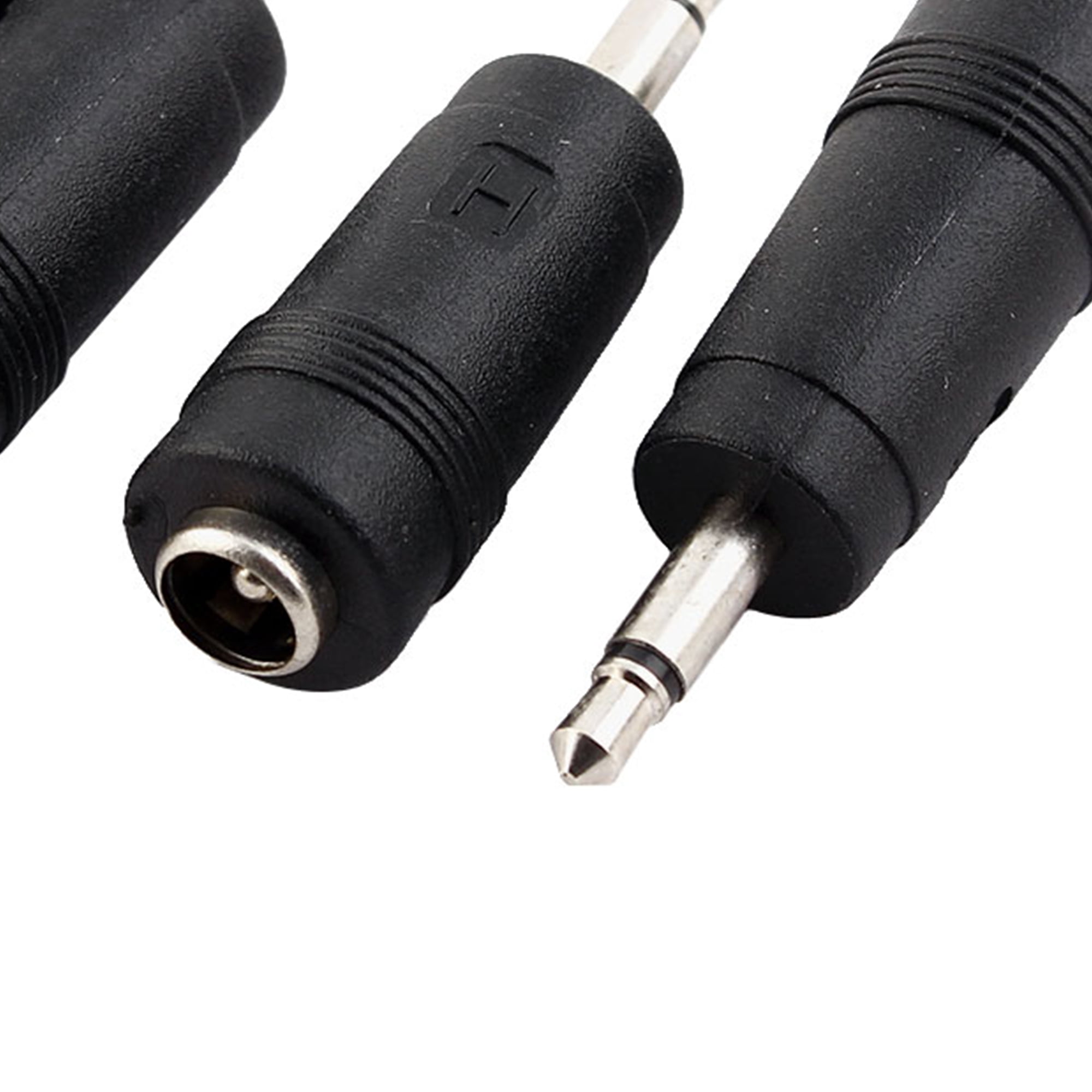Unique Bargains 3.5mm Male to 5.5mm x 2.1mm Female DC Adapter Connector 4 Pcs