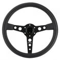 thumbnail image 1 of Gupbes 350mm/14in For MOMO Prototipo Style 6-Bolt Black Leather Racing Steering Wheel Gray Stitching With Horn Button Auto Accessory, 1 of 8