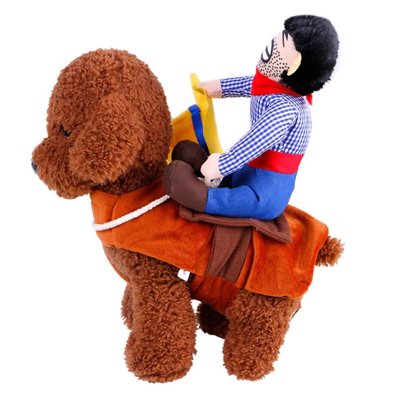 Novelty Pet Supplies Cowboy Rider Horse Riding Designed with Money Purse Outfit Apparel Dress Up Decoration Prop Toy for Cat Dog Puppy LUCKSTAR Funny Pet Costume