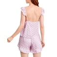 thumbnail image 3 of Biekopu Women Summer 2 Pieces Pajamas Set,Dot V-Neck Ruffles Camisoles Tank Tops and Shorts Sleepwear Outfits, 3 of 4