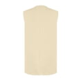 thumbnail image 4 of Ladies Summer Casual Sleeveless V-Neck Single Breasted Solid Blazer Vest Khaki L, 4 of 7