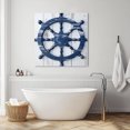 thumbnail image 3 of Blue Coastal Wall Art Painting on Canvas, Nautical Summer Beach Ocean Canvas Art Home Prints Wall Art Framed Modern Artwork for Living Room Bedroom Wall Decor 8x8in, 3 of 9