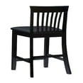 thumbnail image 3 of Benzara Counter Height Stool with Leatherette Seat and Slatted Back, Black, 3 of 5